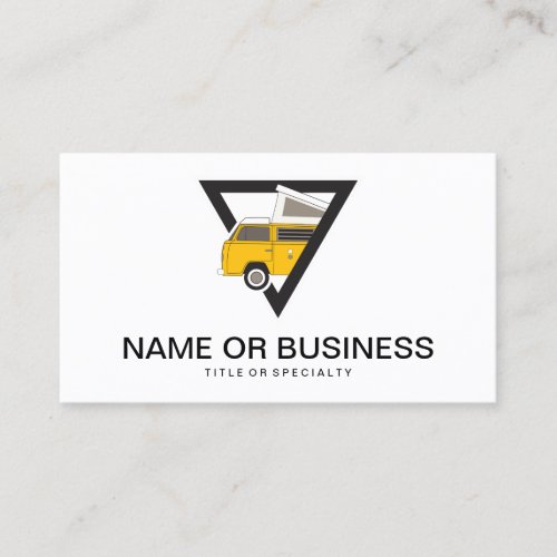 triangle classic yellow bus business card