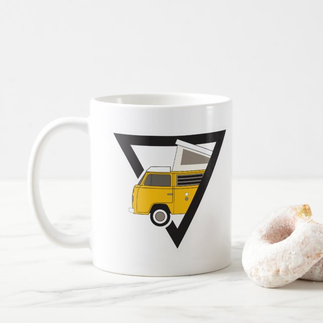 triangle classic yellow bus coffee mug (With Donut)