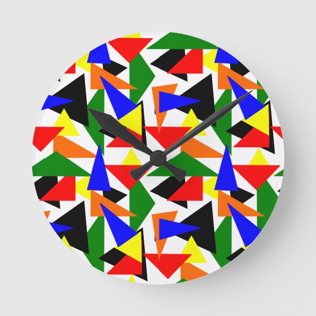 Triangle Collage  Round Clock (Front)