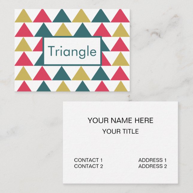 Triangle Colorful Geometric Triangle Pattern Business Card (Front/Back)