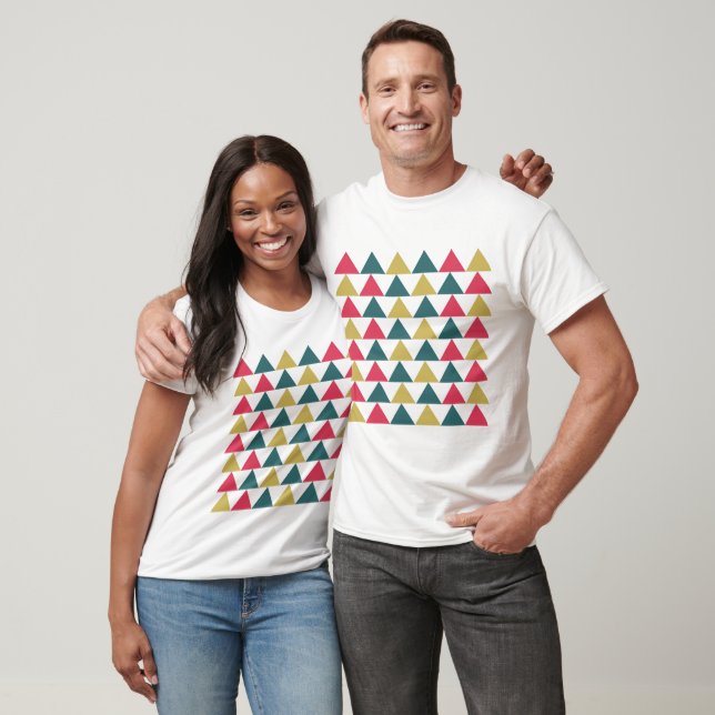 Triangle Colorful Geometric Triangle Pattern T-Shirt (Unisex)