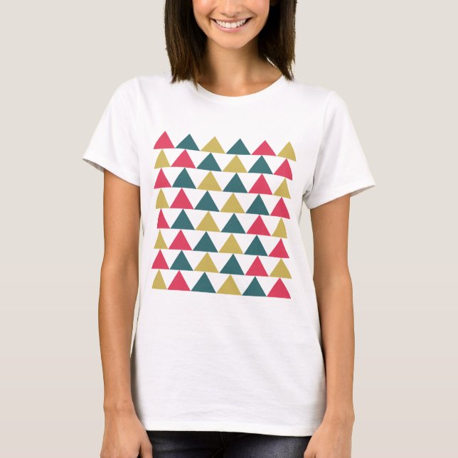 Triangle Colorful Geometric Triangle Pattern T-Shirt (Front)