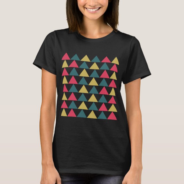 Triangle Colorful Geometric Triangle Pattern T-Shirt (Front)