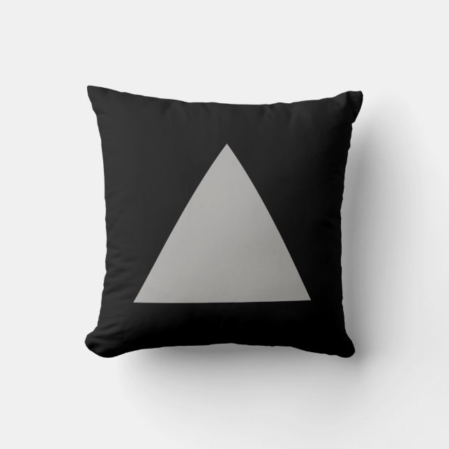 Triangle Colors - 30pc Gray with Black Throw Pillow (Front)