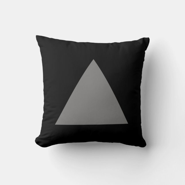 Triangle Colors - 50pc Gray with Black Throw Pillow (Front)