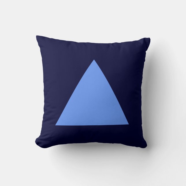 Triangle Colors - Baby Blue with Dk Navy Throw Pillow (Front)