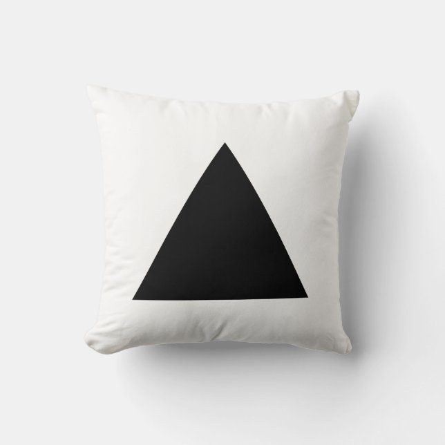 Triangle Colors - Black and White Throw Pillow (Front)