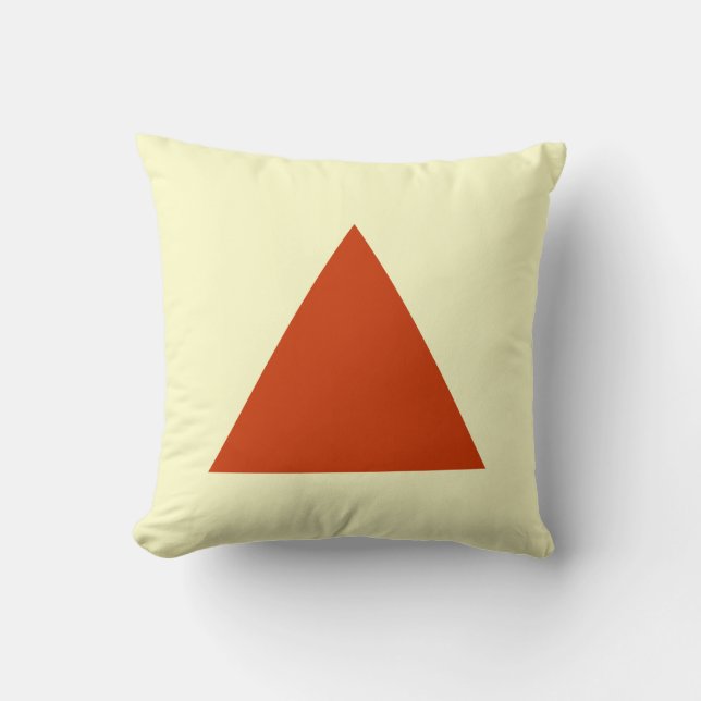 Triangle Colors - Brick Red and Pale Yellow Throw Pillow (Front)