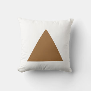 Triangle Colors - Brown on White Throw Pillow