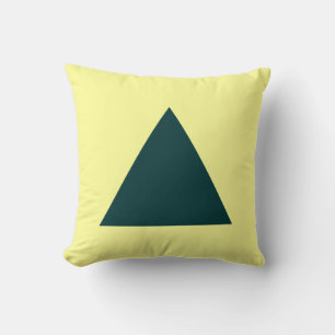 Triangle Colors - Dk Green and Light Yellow Throw Pillow