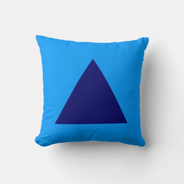 Triangle Colors - Dp Navy and Blue 0099FF Throw Pillow (Front)