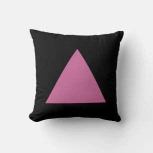Triangle Colors - Dusty Rose with Black Throw Pillow