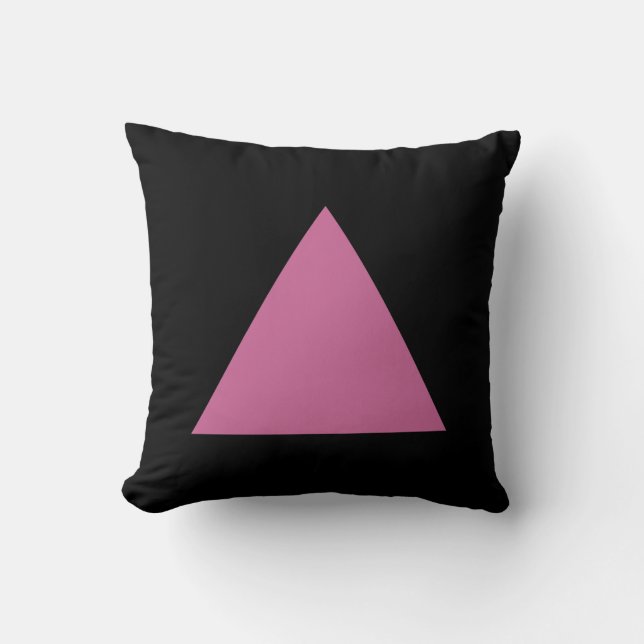 Triangle Colors - Dusty Rose with Black Throw Pillow (Front)