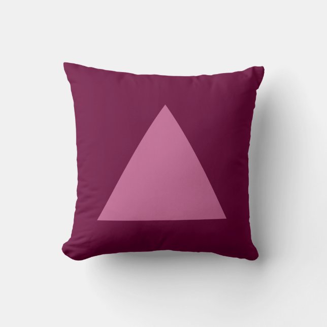 Triangle Colors - Dusty Rose with Dk Crimson Throw Pillow (Front)