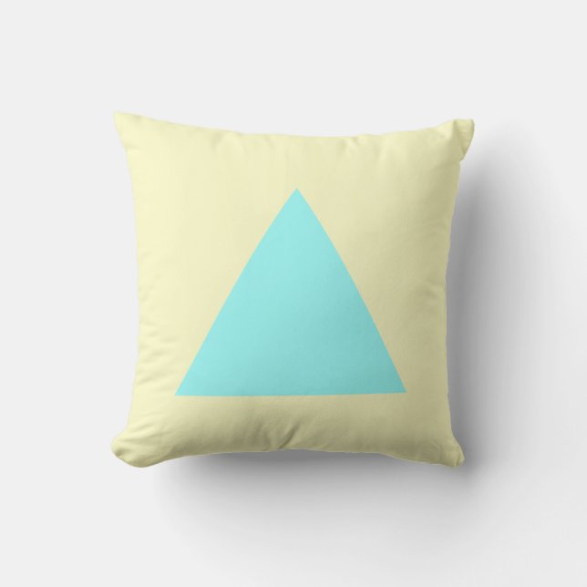 Triangle Colors - Ice Blue and Pale Yellow Throw Pillow (Front)