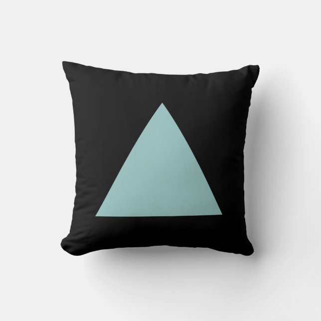 Triangle Colors - Lt Blue Green and Black Throw Pillow (Front)