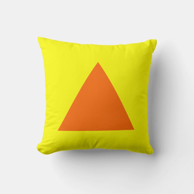 Triangle Colors - Orange and Yellow Throw Pillow (Front)