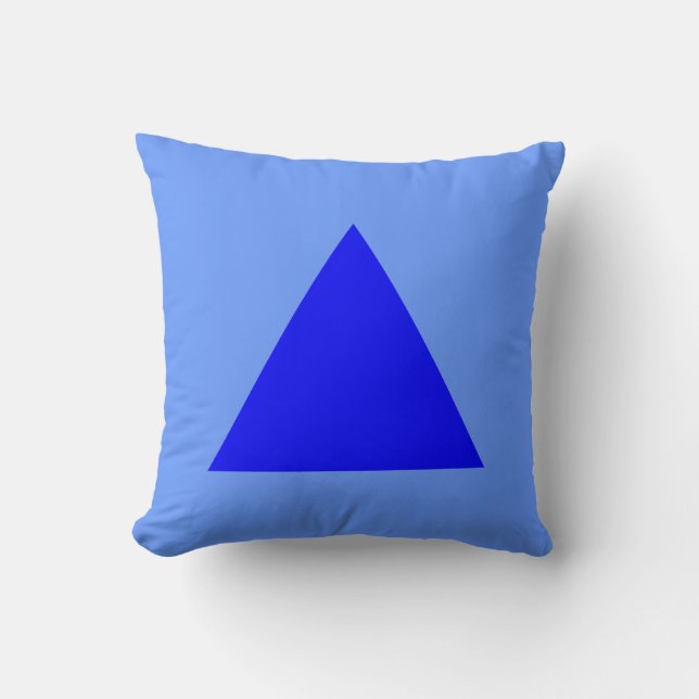 Triangle Colors - Shades of Blue Throw Pillow (Front)