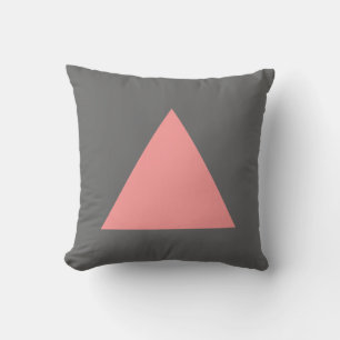 Triangle Colors - Soft Pink and Gray Throw Pillow