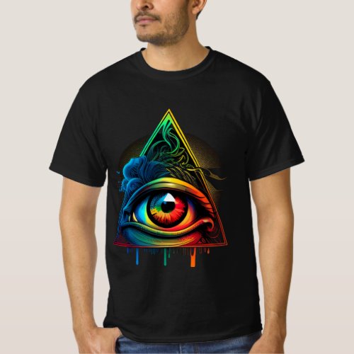 Triangle_Eye Bold 80s Retro Synthwave Graphic Tee