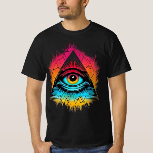 Triangle_Eye Bold 80s Retro Synthwave Graphic Tee