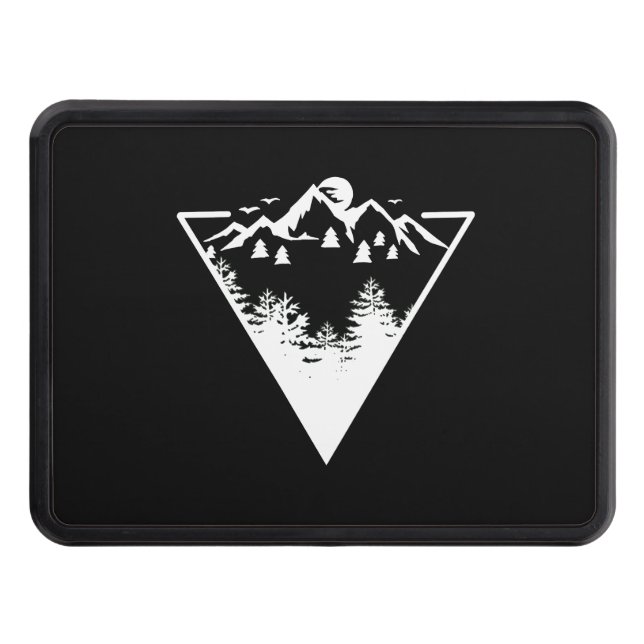 Triangle frame artwork with wilderness landscape hitch cover (Front)
