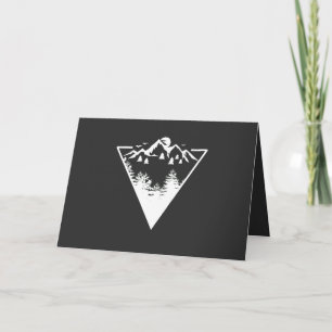Triangle frame artwork with wilderness landscape holiday card