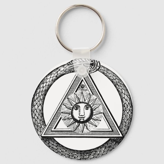 Triangle Freemason Snake Keychain (Front)