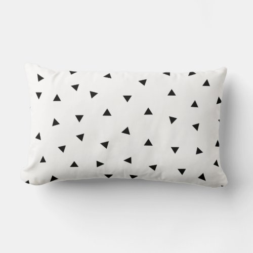 triangle geo rectangle shape  black  white lumbar pillow