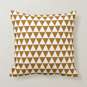 Triangle Geometric Pattern in Caramel Throw Pillow
