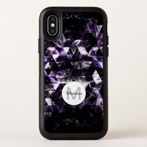 Triangle Geometric Purple Smoky Galaxy Monogram OtterBox Symmetry iPhone X Case
