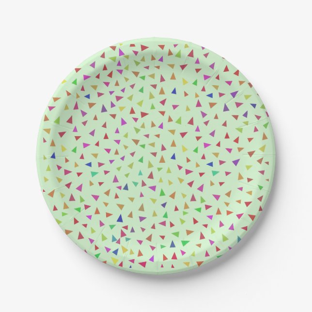 Triangle Geometric Shape Art Paper Plates (Front)