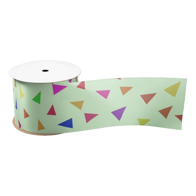Triangle Geometric Shape Art Satin Ribbon (Spool)