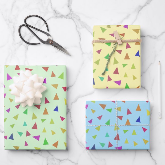 Triangle Geometric Shape Art  Wrapping Paper Sheets (Front)