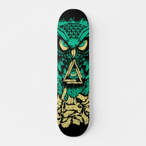 Triangle Green Owl Skate Skateboard Deck