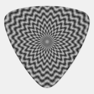Triangle Guitar Pick  Circular Wave in Monochrome