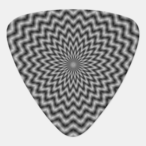 Triangle Guitar Pick  Circular Wave in Monochrome