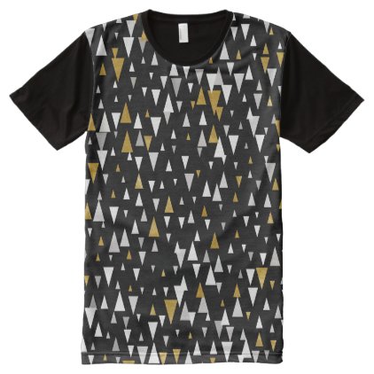 Triangle Modern Art - Black Gold All-Over-Print T-Shirt