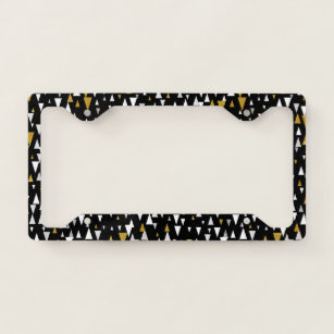 Triangle Modern Art - Black Gold License Plate Frame
