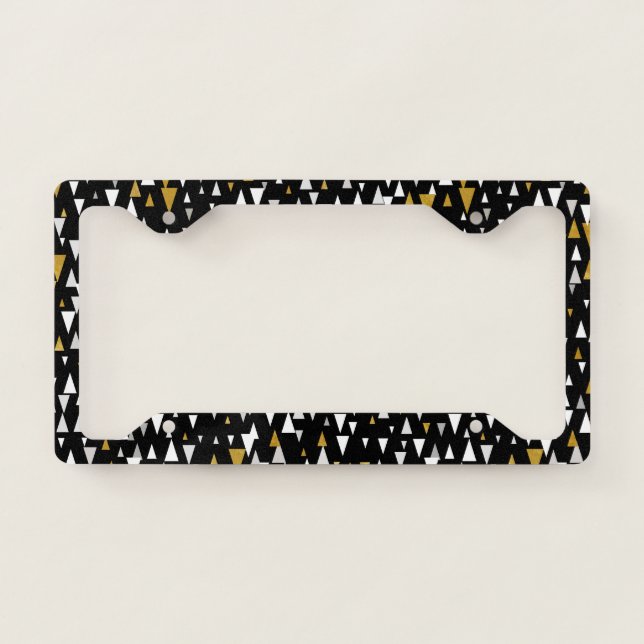 Triangle Modern Art - Black Gold License Plate Frame (Front)