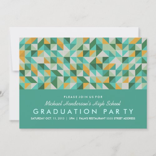 Triangle Mosaic Graduation Party Invite