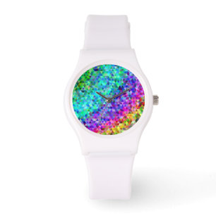 Triangle mosaic rainbow watch