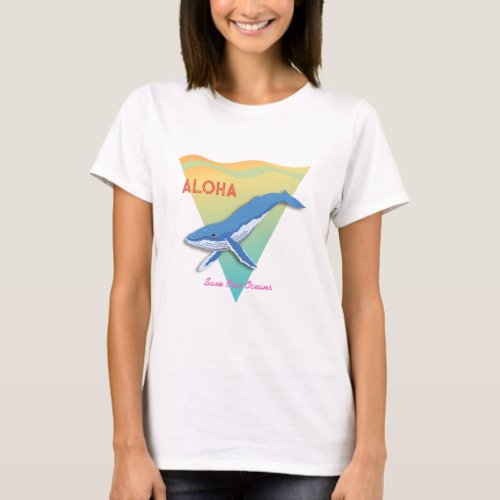 Triangle Motif Whale Aloha T_shirt