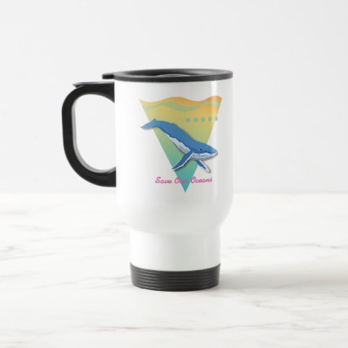 Triangle Motif Whale Coffee Mug