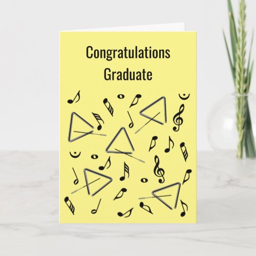 Triangle Music Notes Graduation Card