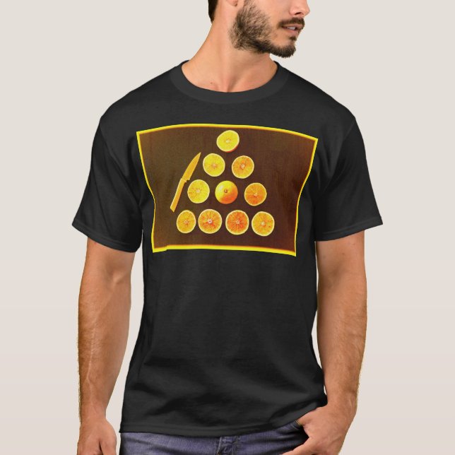 "Triangle of Half Oranges" Cute Photo. Buy Now T-Shirt (Front)