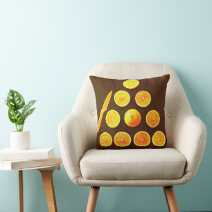"Triangle of Half Oranges" Cute Photo. Buy Now Throw Pillow