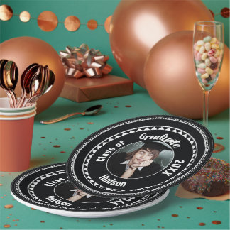 Triangle Pattern Graduation Photo Name Year Paper Plates
