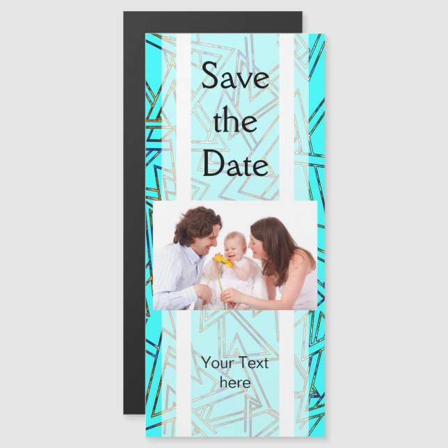 Triangle Pattern outline + your backgr. & ideas Magnetic Invitation (Front/Back)