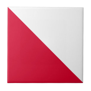 triangle pattern red white ceramic tile